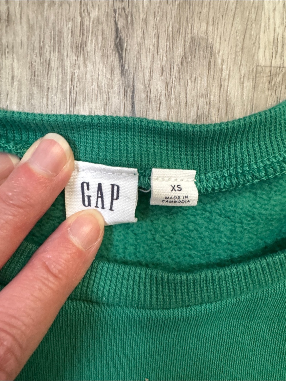 GAP Emerald Crewneck Sweatshirt with Pink Logo Size XS - Picture 2 of 7